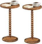 HOOBRO Small Round Side Tables, Set of 2, Drink Tables, Wooden End Tables by HOOBRO