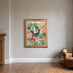 Framed Canvas Wall Art Bohemian Gouache Roadrunner in Desert Scrub Pink Globemallow Sage Palms Canvas Print Poster Gold Frame Wall Decor for Living Room Southwest Decor, Bird Art - Inch 16x20 - Image 7