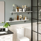 DINZI LVJ Long Wall Shelves, 39.4 Inch Wall Mounted Shelves with Brackets - Image 5