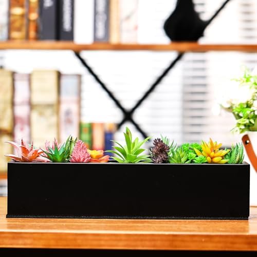 FillTouch 16.1 x 3.2 x 3.5 Inch,1 Pcs Long Rectangular Planter Box,Black - Image 4