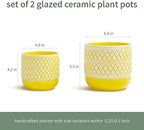 HERDUK Decorative Ceramic Flower Pots Set of 2 – 6 & 4.7 Inch Indoor Plant Pots, Boho Decorative Pots for Plants, Orchid & Succulent Planters with Drainage - Image 3
