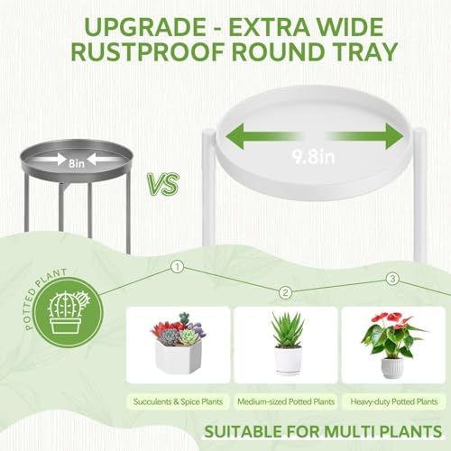 iDavosic.ly 7 Tier Large Plant Stand Indoor Outdoor, 10 In Wide Tray, White - Image 3