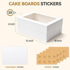 20 Pack 14x10x6 Inches Quarter Sheet Cake Boxes with 20 Cake Boards - Image 3