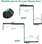 Adjustable Planter Box Brackets,Enhanced Bottom Support,Universal Outdoor Hanging Brackets,Flower Box Brackets for Fence Railings, Windowsill, Patio, Garden,Balcony. (6, Black) - Image 3