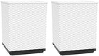 Planter Set of 2 White Polypropylene Modern Plant pots Plant containers Drainage pots for Indoor Backyard 11.8x11.8x14.6 in - Image 2