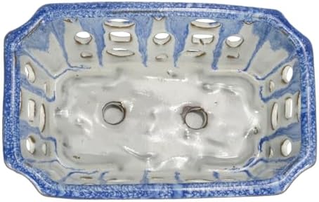 W&W Orchid Pot with Holes and Saucer for Repotting, Blue and White, 9.7 Inch - Image 5