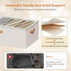10inch 3 Pack Under Bed Storage Containers, 10 Inch Tall Underbed Clothes Storage Organizer Bin with Clear Window，Foldable Box Basket for Clothes, Closet, Bed Sheets and Blankets White - Image 4
