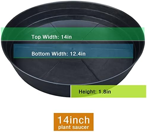 LWALRS Plant Saucer 14 Inch, 4 Pack Extra Large Planter Saucer, Plastic Plant Saucers for Indoors and Outdoors, Deep Plant Pot Saucers, Drainage Tray for 9 10 12 in Planters - Image 2