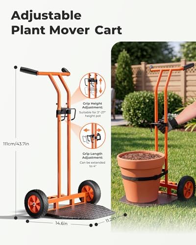 Plant Caddy with Wheels,200 lbs Heavy Duty Plant Dolly,Planter Mover Qrange - Image 6