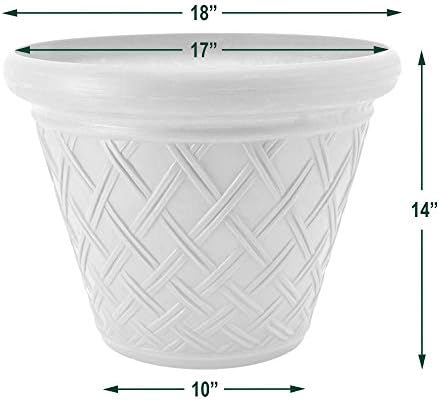 PSW Pot Collection Basket Weave Planter Pot for Indoor and Outdoor Plants and Gardens, 18-inch, Chocolate - Image 4