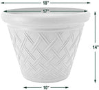 PSW Pot Collection Basket Weave Planter Pot for Indoor and Outdoor Plants and Gardens, Terra Cotta Color, 18 by 14-Inch (Pack of 4) - Image 4