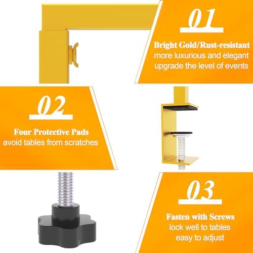 Over The Table Rod Stand with Clamps Gold Table Arch Banner Stand - Image 4