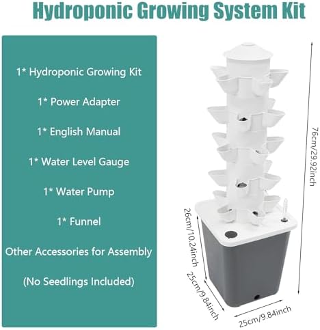 25-Plant Vertical Tower Garden System - Indoor Hydroponic Growing Kit - Image 7