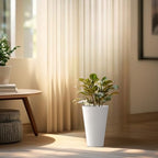 Kante Set of 2 White Plastic Round Planters 13" Tall Home & Outdoor - Image 3
