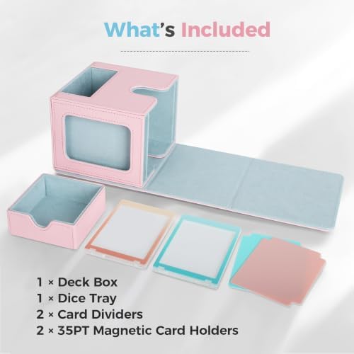 MTG Commander Deck Box with Dual Display Windows and Dice Tray - Image 5