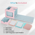 MTG Commander Deck Box with Dual Display Windows and Dice Tray - Image 5