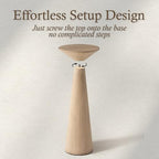 COZAYH Farmhouse Tall Pedestal End Table, Solid Wood, Distressed Wood Grey - Image 4