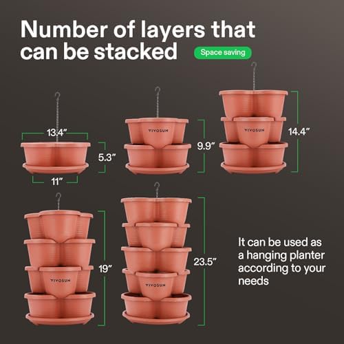 VIVOSUN 2-Pack 5 Tier Vertical Gardening Stackable Planter for Strawberries - Image 4