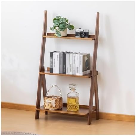Book Shelf Bamboo Bookshelf 3-Tier Ladder Shelf, 38.19”Freestanding Open Bookcase Book Bathroom Storage Unit Plant Stand(Brown) by Unknown