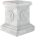 Design Toscano English Rosette Indoor/Outdoor Sculptural Garden Plinth Base Statue Riser, Large 12.5 Inch Tall, Cast Stone Resin, Antique Stone Finish by DesignToscano