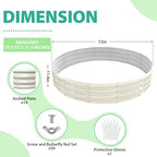 12 Inch Tall 72 Inch Diameter Round White Raised Garden Bed Kits Outdoor - Image 3