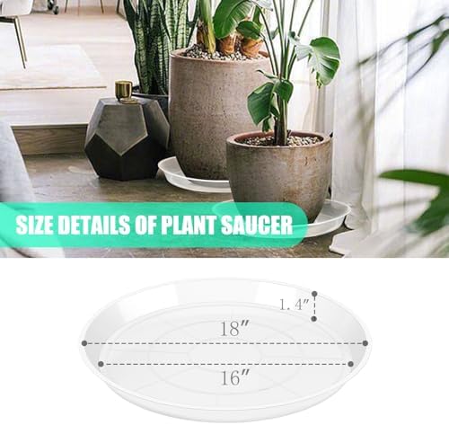 OUPSAUI 4 Pack Clear Plant Saucer 4 6 8 10 12 14 16 18 20 22 Inch Plant Trays for Pots, Plastic Extra Large Planter Saucers for Outdoors Indoors, Drip Catcher Water Tray for Plants (18 Inch) - Image 7