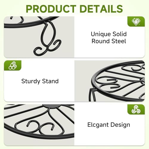 NSYOOMH 3-Pack Sturdy Plant Stand for Outdoor Indoor,Potted Plant Riser 10" - Image 4