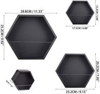 Hanging Hexagon Basket Hanging Wall Planters Metal Vase Retro Air Plant Holder Vintage Flower Pot Iron Geometric Planter Succulent Cactus Container for Wall Decor, Mixed Set of 3 (Black) - Image 5