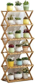 Plant Stand, Bamboo Flower Pot Display Rack Modern Flower Shelf Living Room Floor-standing Multi-layer Foldable Indoor Balcony Succulents Ladder Shelf ,A-50*25*100cm by Unknown