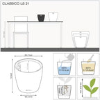 Lechuza 16023 Classico LS 21 Self-Watering Planter, Charcoal Metallic - Image 5