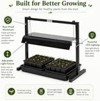 Gardener's Supply Company LED Sunlite Compact Tabletop Grow Light Garden | 2 Full-Spectrum LED Bulbs & 1 Tray Included | Aluminum Frame Houseplants Herbs Succulent & Seed Starting - Image 4