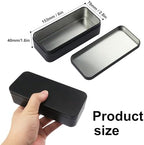 18 PCS 6 inches Rectangular Metal Tin Box, 6 x 2.8 x 1.6 Inch Rectangular Tin Boxes with Lids, Rectangle Tin Cases for Office Supplies, School, DIY Crafts & Home Organization(Black) - Image 2