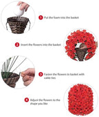 Artificial Fall Fake Red Hanging Flowers Plants Baskets for Outdoor Decoration, 4PCS Faux Silk UV Resistant Look Real Morning Glory Vines for Outside Porch Patio Balcony Garden Yard Home Decor - Image 4