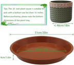 8 Pack 20 Inch Round Plant Saucers for Less 18 Inch Pot Indoors Outdoors Plant Trays for Pots Planter Saucer Plastic Drip Tray Planter Water Tray(Terracotta, 20"(8pcs)) - Image 2