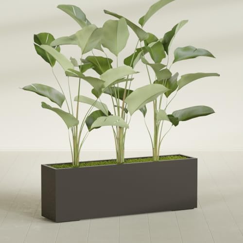 Greenline Leo Tall Rectangular Fiberglass Planter, Outdoor Planter Box - Image 4