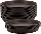 FUNSUEI LAUYUT 24 Pack 12 Inches Plant Saucer Drip Trays, Suit for Pots Less Than 10 Inches Bottom Diameter, Thick Brown Plastic Plant Trays, Round Plastic Drip Trays for Indoor and Outdoor Plants by FUNSUEI