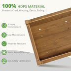 LUE BONA Raised Planter Box with Legs, 45 * 18 * 29 in, Raised Garden Bed with Tools and Storage Shelf, Weather Resistant, 3-Year Warranty, Standing Growing Bed Herb Planter for Vegetable, Brown - Image 7