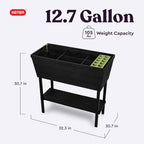 Keter Urban Bloomer 12.7 Gallon Raised Garden Bed and Outdoor Herb Garden Planter with Self Watering Gauge and Drainage Plug, Dark Grey - Image 2