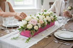 Handmade Pine Wood Rectangular Planter Box, 24x4.5x3 Inch, for Succulents, Herbs, and Home Decor (Pink Fusion) - Image 2