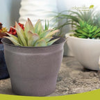 Headwind Natural Ironstone Timberline - 12" Cappuccino Decorative Planter for Outdoor Pots for Plants – Modern Indoor Plant Pots, Large & Small Planters for Indoor Plants by Robert Allen 2-Pack - Image 2