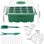 Seed Starter Trays, Reusable Seed Starter Tray 12 Holes,with Air Vent Humidity Dome and Drain Hole Base for Seedling, Seed Growing and Seed Starting,7.3 x 5.7 x 4.3 inches (5 PCS-Black) - Image 2