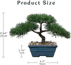 Artificial Bonsai Tree Juniper Faux Plants Indoor Fake Plants Decor with Blue Ceramic Pots for Home Table Office Desk Bathroom Shelf Bedroom Living Room Farmhouse Decorations-Pine - Image 6