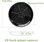 2 Pack Plant Saucer Drip Tray 19 inch, Large Heavy Sturdy Plastic Planter Flower Pot Saucers for Indoor Outdoor Garden, Plant Water Drip Trays for pots (19" 2Pack, Black) - Image 2