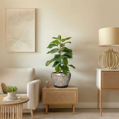 Ceramic Plant Pots, 8 Inch Planters Indoor, White Leopard - Image 7