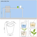 Lechuza MINI-DELTINI Shiny Taupe High Gloss, Self-Watering Small Indoor Planter, H5.1 L3.9 W3.9 in - Image 5