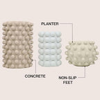 Eyely Delara Modern Minimalist Handmade Concrete Bubble Cylinder and Round Planter Set, Matte Soft Neutral (Set of 3) (NLP1002A-3SET) - Image 4