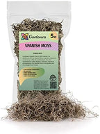 Gardenera Premium Natural Spanish Moss | Natural Preserved - Great Ground Cover - Filler for Potted Plants - 5 Quart Bag by Gardenera