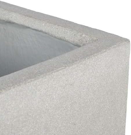 SAFAVIEH Outdoor Collection Borsla Natural/Light Grey Concrete Planter - Image 4