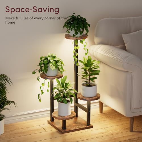 Yzosvki Plant Stand with Grow Light, Tiered Plant Shelf for Indoor Plants - Image 5