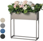 Cocoyard Elevated Metal Planter Boxes - 28 Inch Durable Raised Garden Bed with Legs for Herbs and Flowers - Perfect for Outdoor Plants, Patio, Balcony & Sunroom (Sand, 28" H - 2 Pack) - Image 5